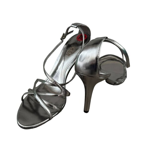 LAUREN Ralph Lauren Abriella Heels Metallic Silver Strappy Stiletto Womens 10B - Picture 10 of 11